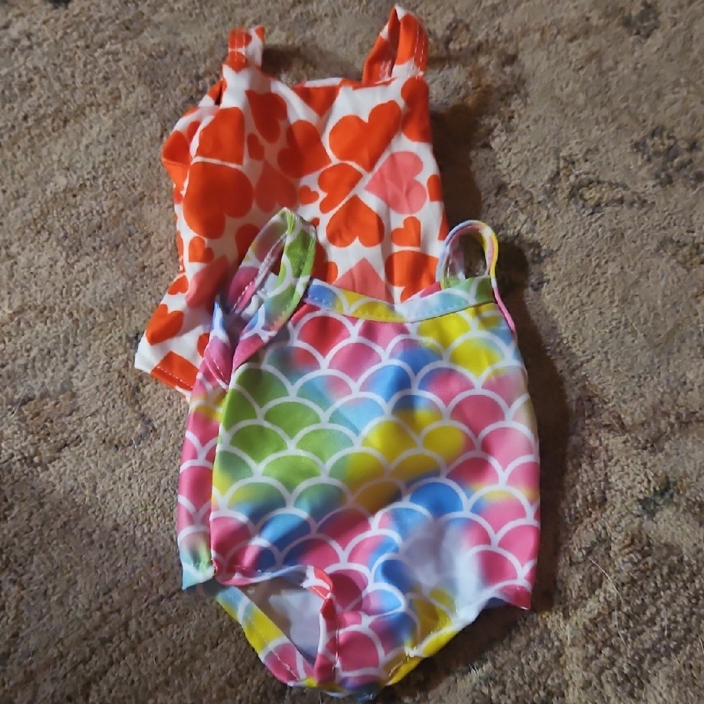 2 Colorful Kids Doll Swimsuit Set